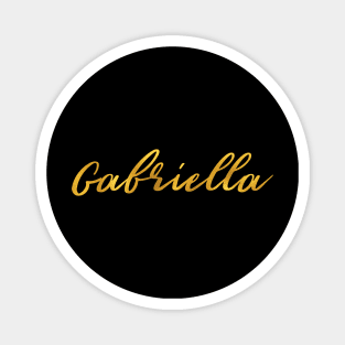 Gabriella Name Hand Lettering in Faux Gold Letters Magnet